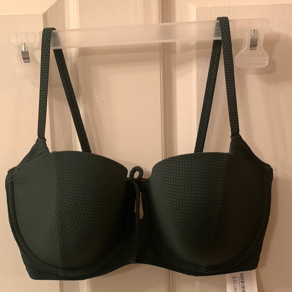 NWT 34DD Underwire Green Bikini Top